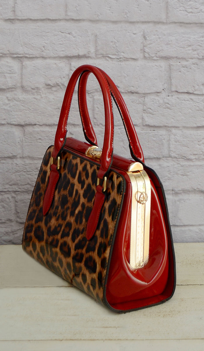 Red leopard best sale print purse