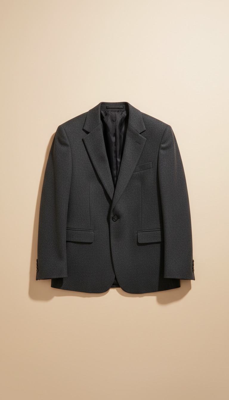 Tailored Wool Blazer with Satin Lining