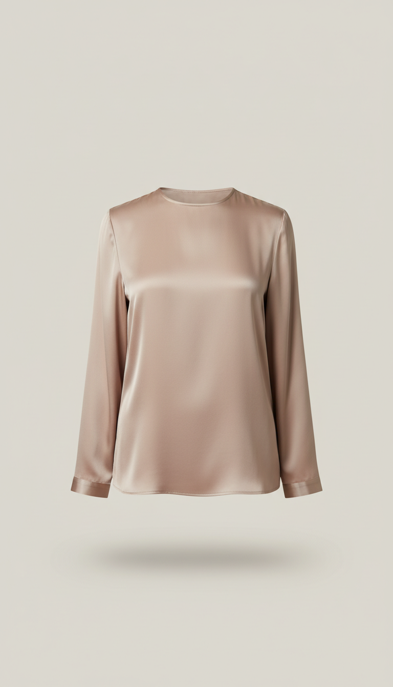 Blush Taupe Silk Blouse