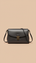 Polished Leather Crossbody Bag with Gold Hardware
