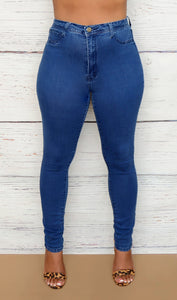 Women's Stretchy Dark Wash High Waist Skinny Jeans Small-2XL