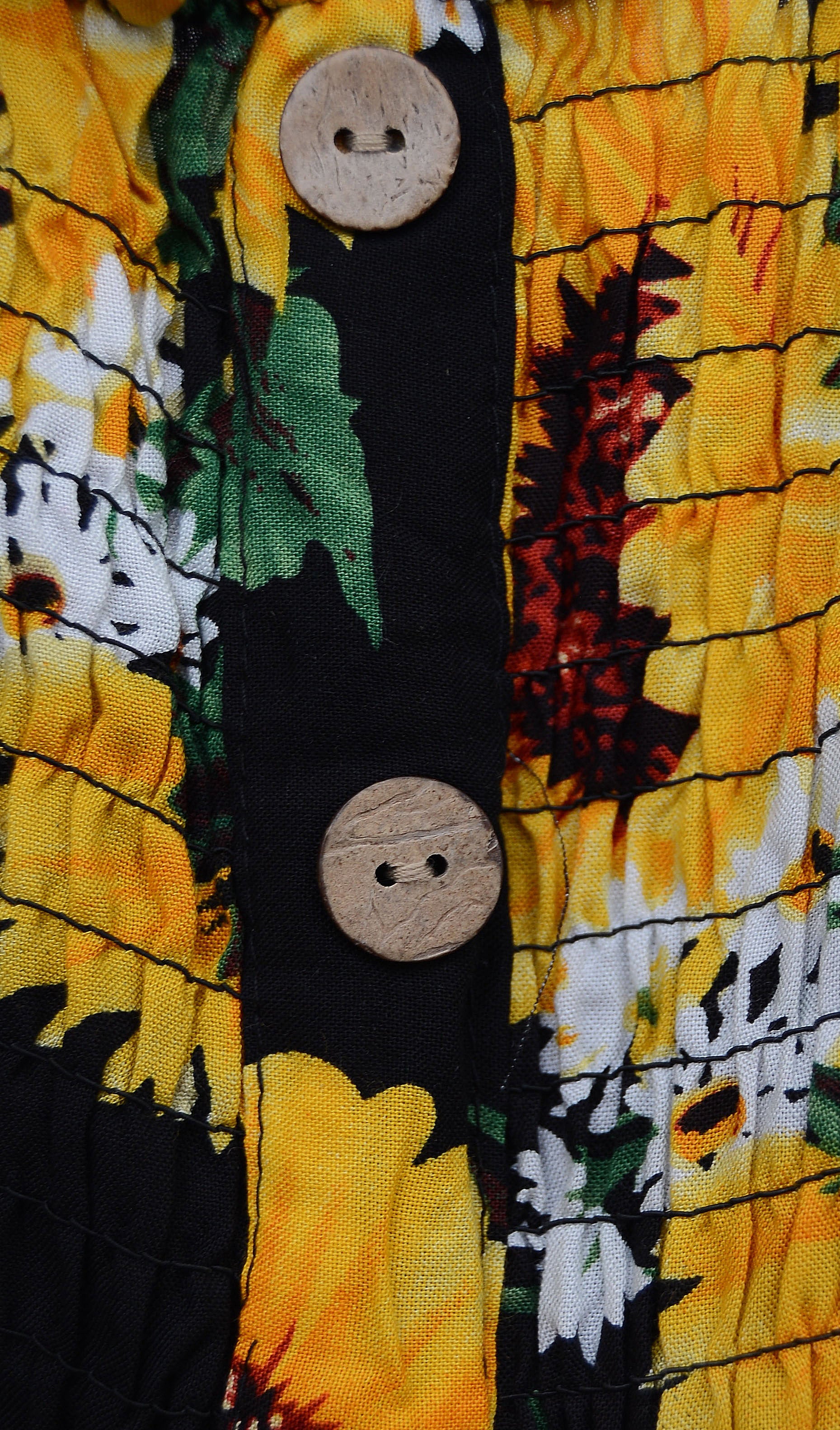 Women's Sleeveless Black Sunflower Dress