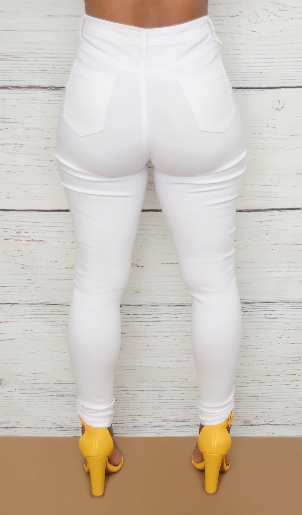 Women's White High Waist Skinny Jeans Small-2X