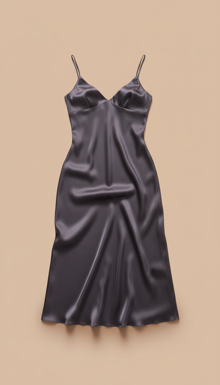 Silk Slip Dress in Midnight Blue