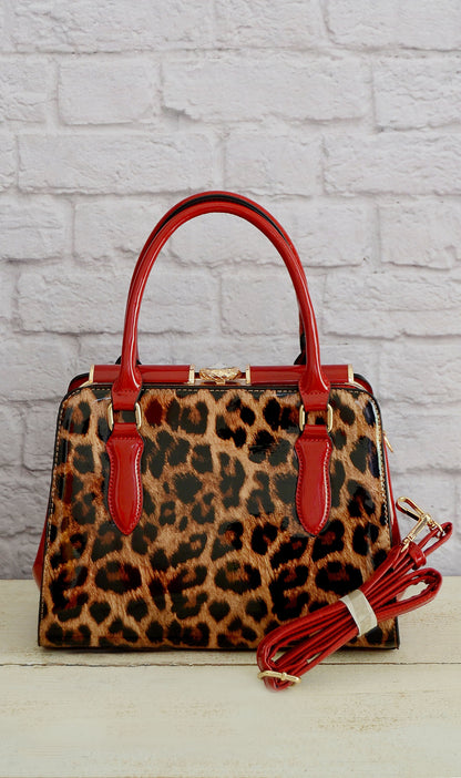 Women's Red Leopard Handbag/Purse