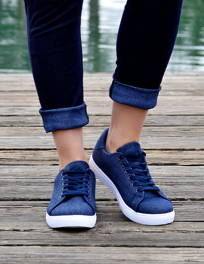 Women's Navy Blue/White Denim Sneakers