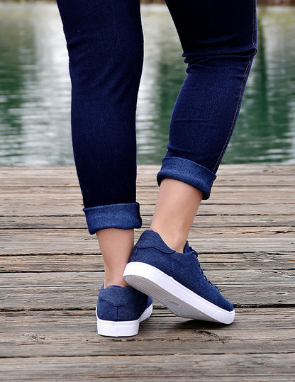 Women's Navy Blue/White Denim Sneakers