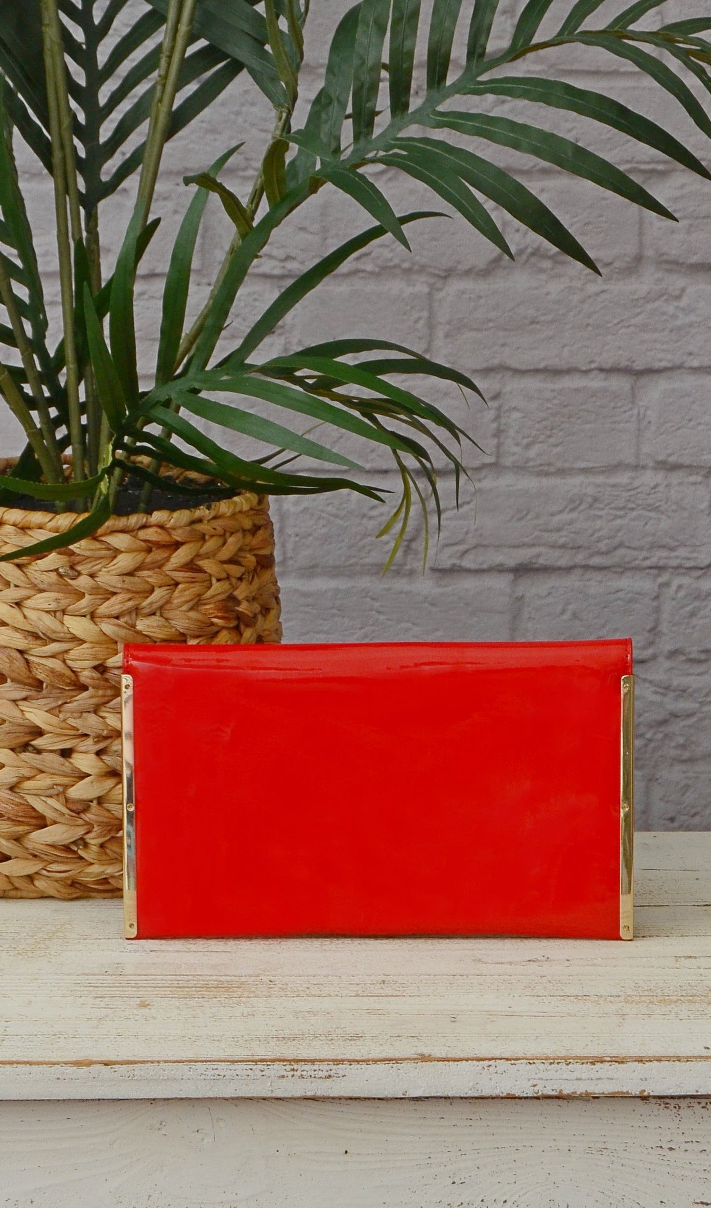 Red Shiny Gloss Cross Body Clutch