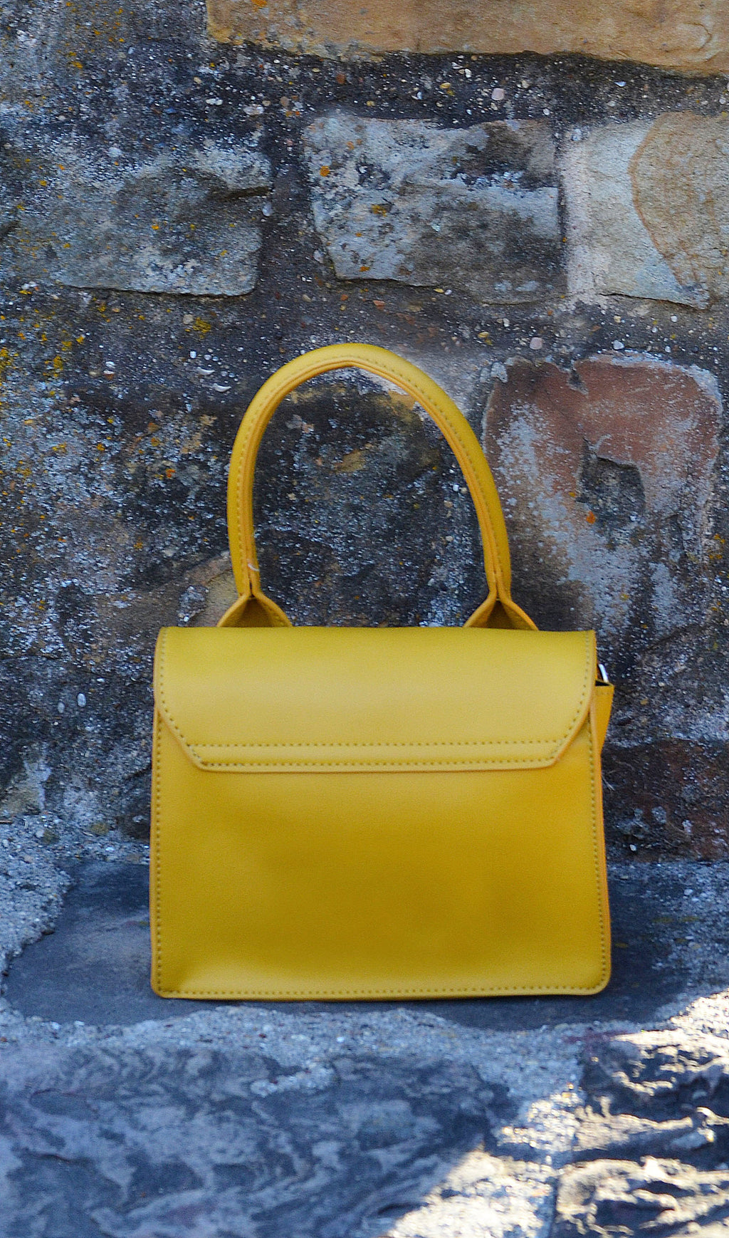 Women's Yellow One Handle Handbag/ Purse