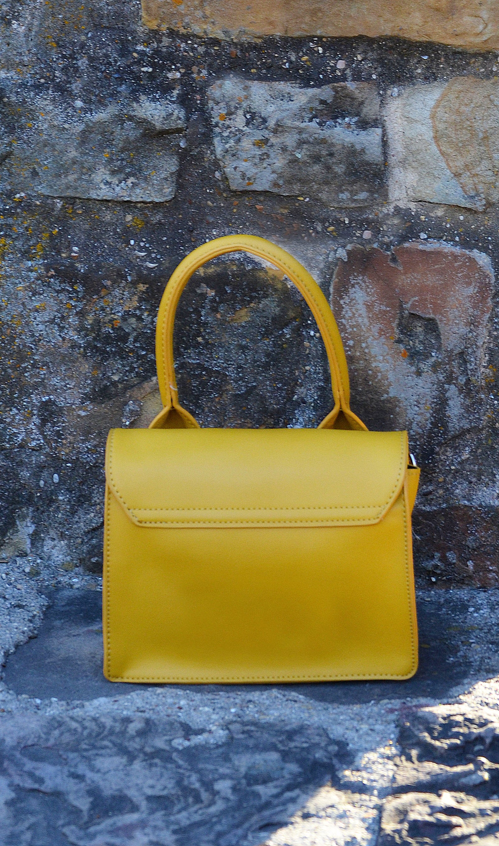Women's Yellow One Handle Handbag/ Purse