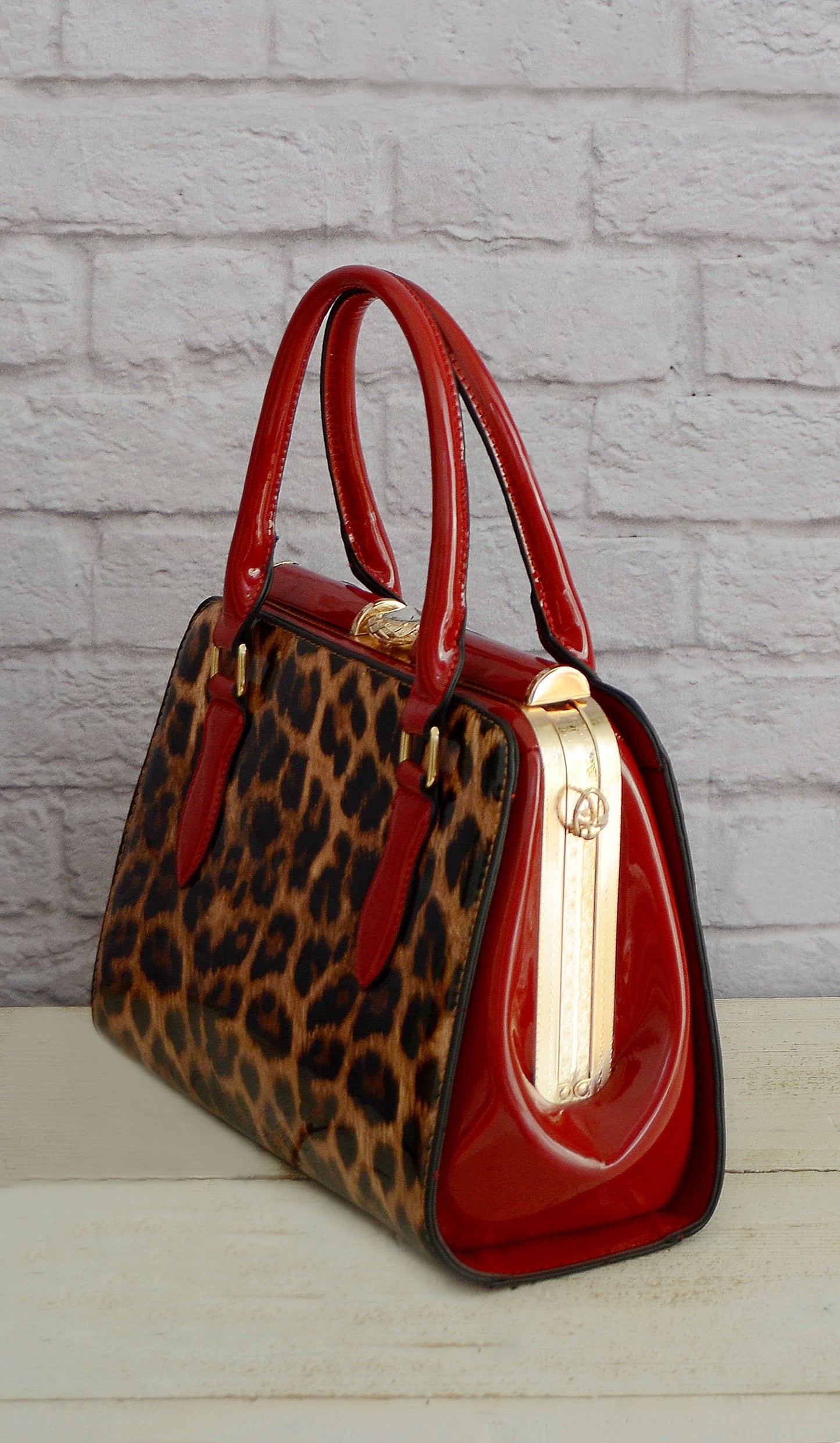 Women's Red Leopard Handbag/Purse