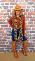 Women's  Cheetah Leopard  Scarf -Brown