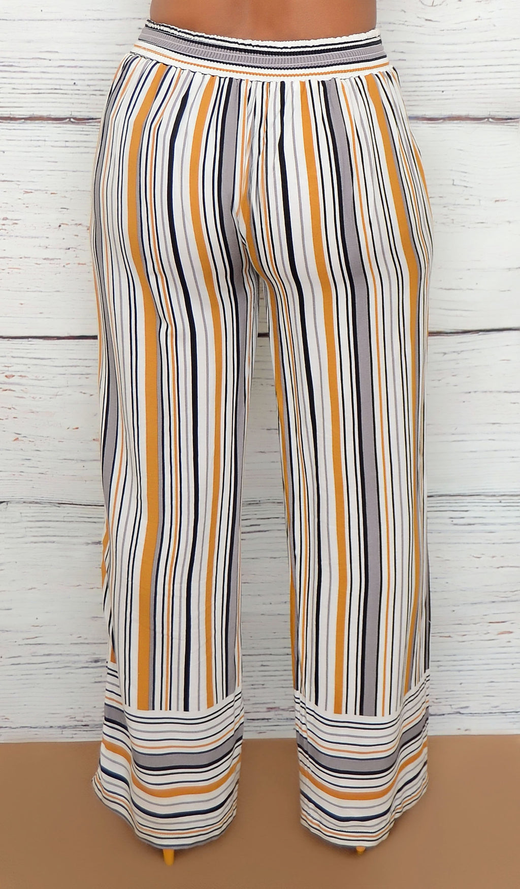 Women's Striped Wide Leg Palazzo Pants