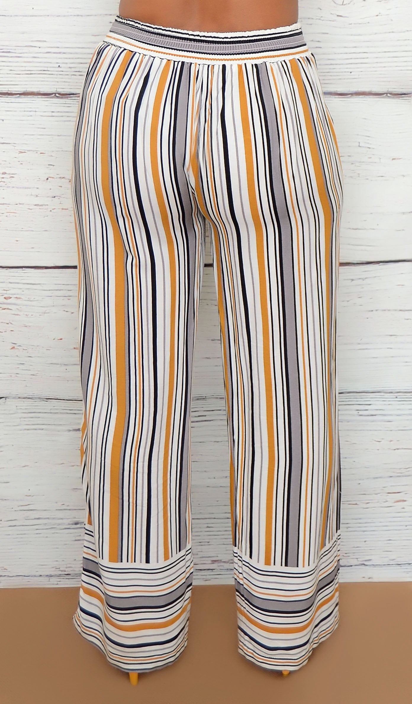 Women's Striped Wide Leg Palazzo Pants