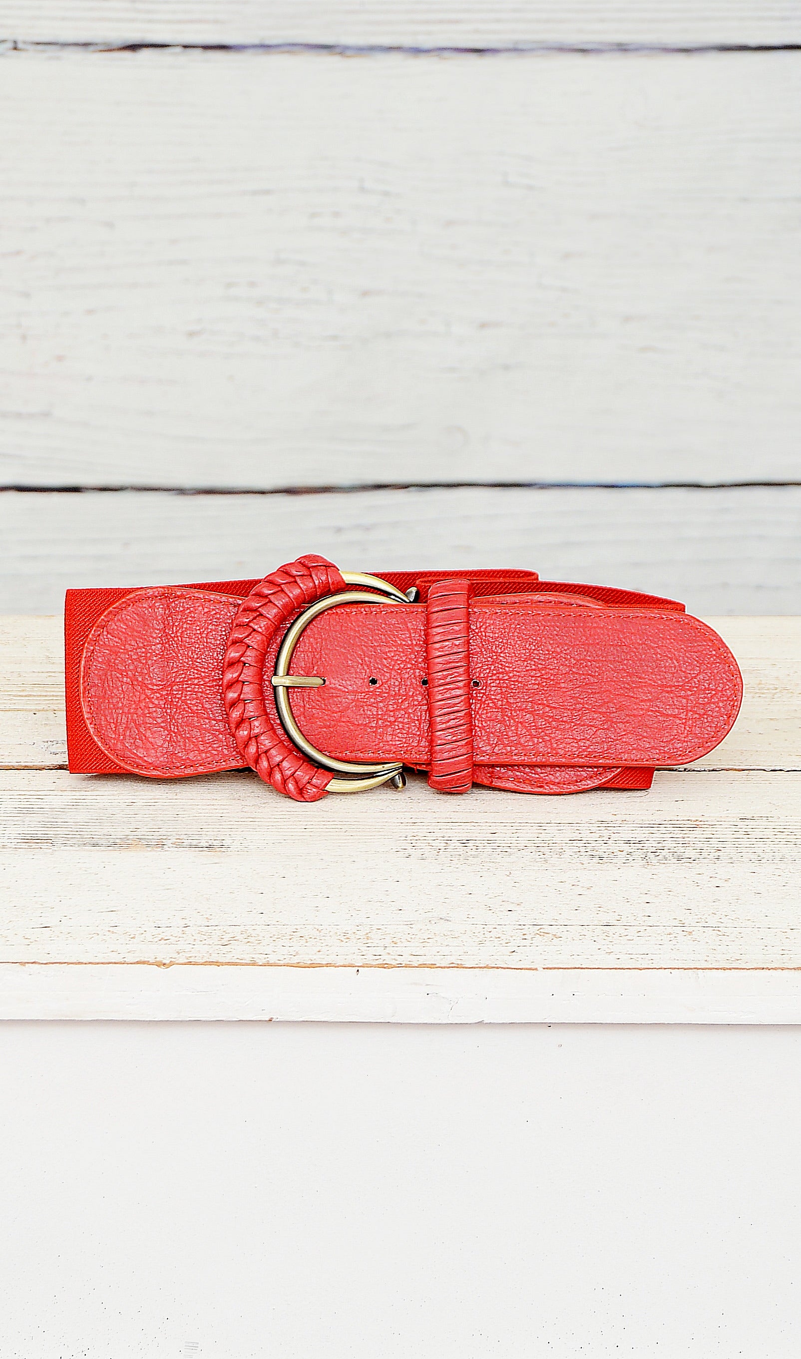 Women's Vintage Red/Gold Fashion Belt