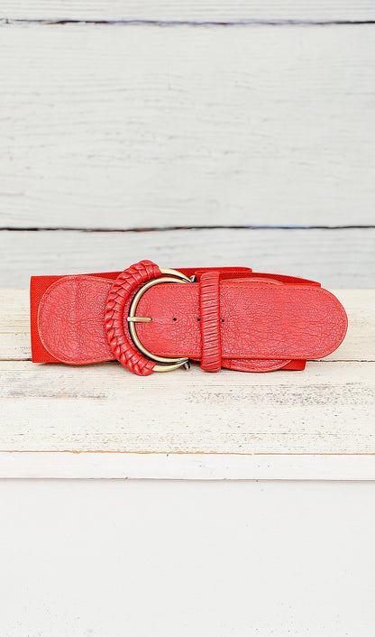 Women's Vintage Red/Gold Fashion Belt