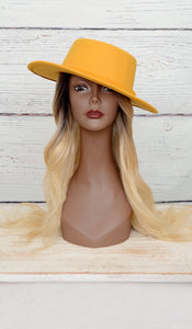 Women's Mustard Yellow Fedora Hat