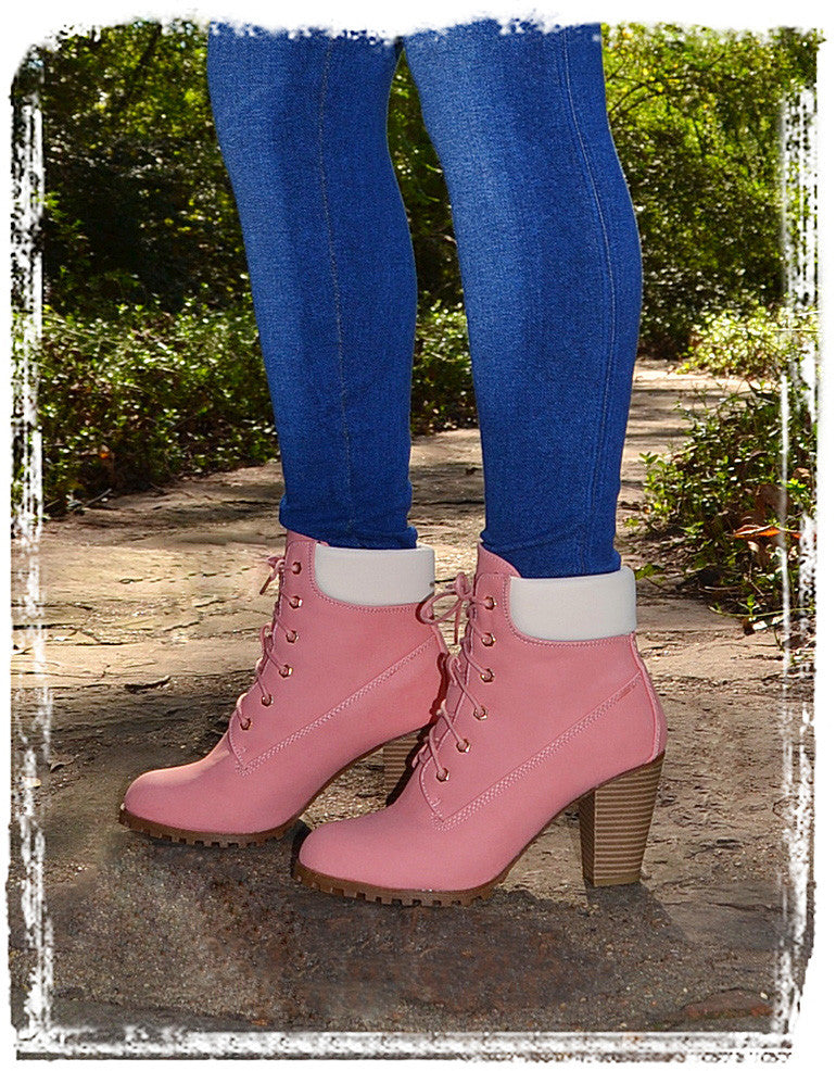 Chic On Chic Wedge Booties-Pink
