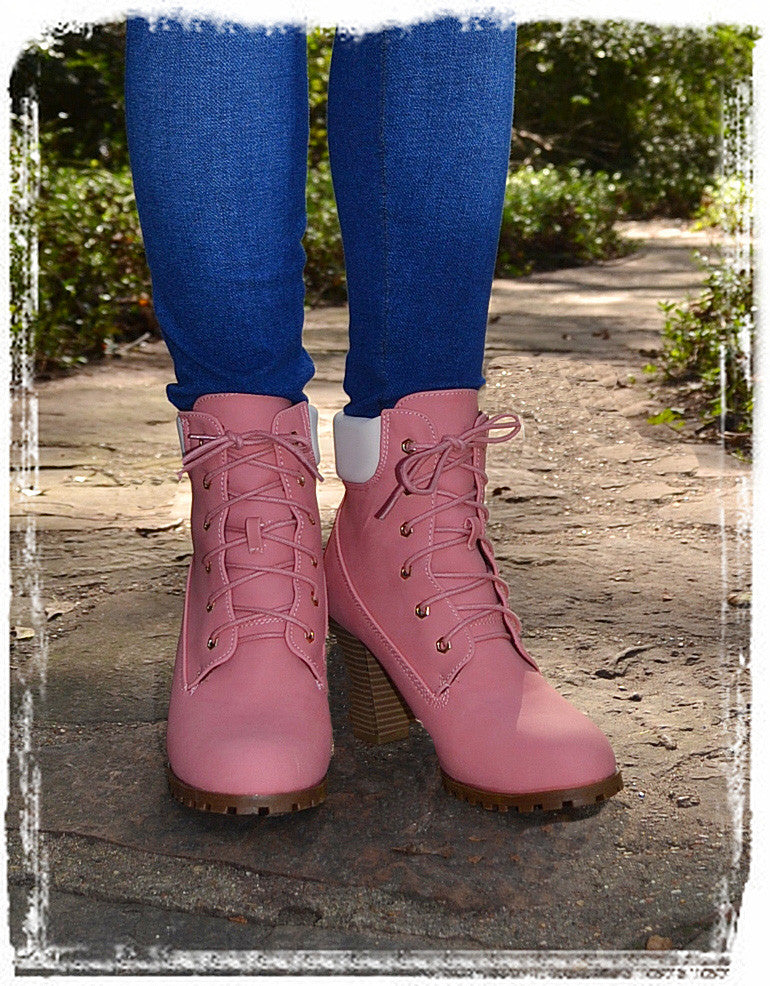 Chic On Chic Wedge Booties-Pink