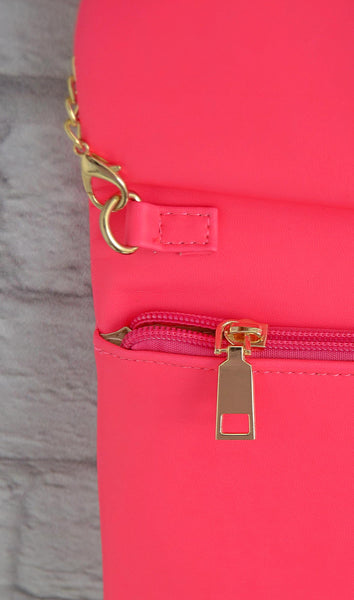 Women's Neon Hot Pink Envelope Clutch