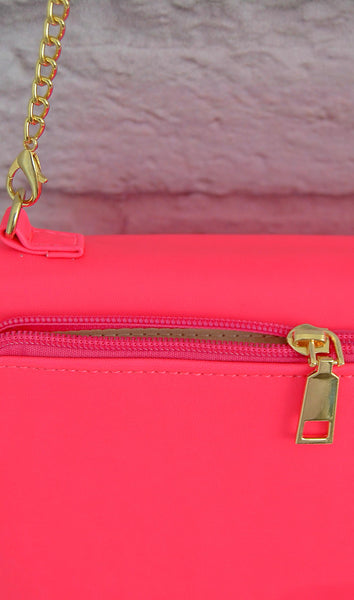 Women's Neon Hot Pink Envelope Clutch