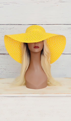 Women's Yellow Summer Floppy Hat