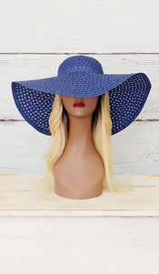 Women's Navy Blue Summer Floppy Hat