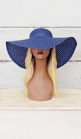 Women's Navy Blue Summer Floppy Hat
