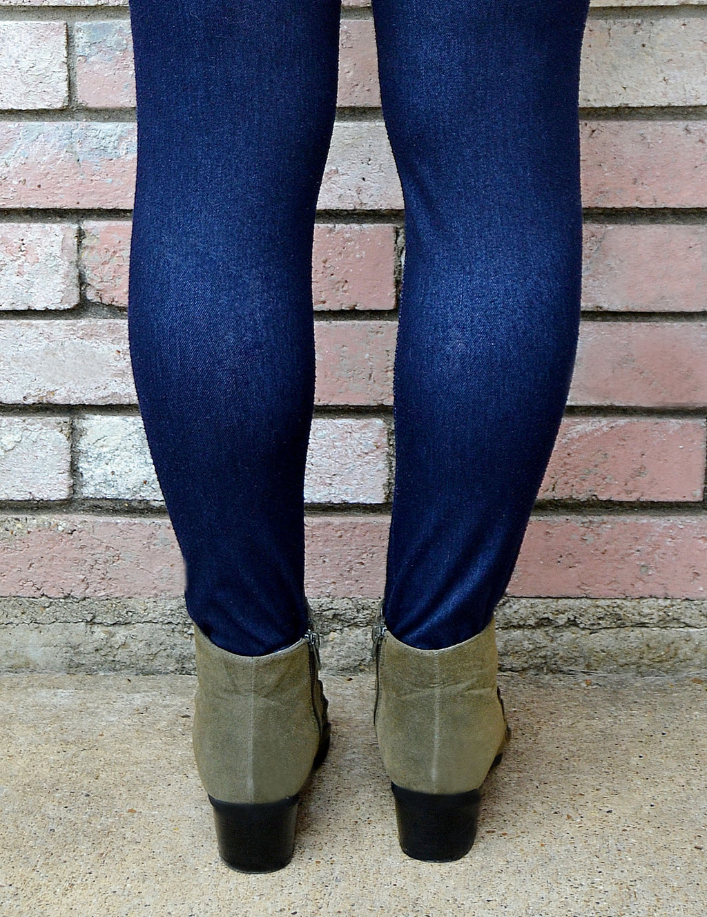 Women's Olive Green Suede Lace-Up Ankle Booties