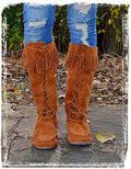 Moccasin Boots Of Fall-Chestnut