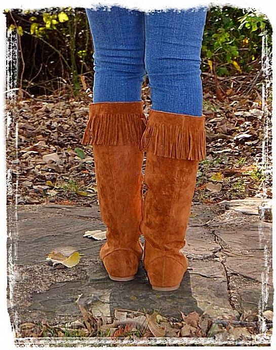 Moccasin Boots Of Fall-Chestnut