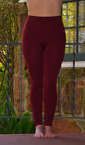 Women's Maroon Mid Rise Fleece Leggings
