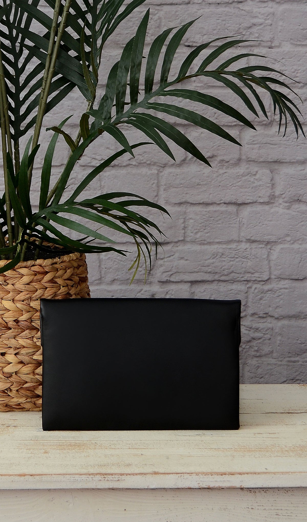 Women's Basic Black Envelope Clutch