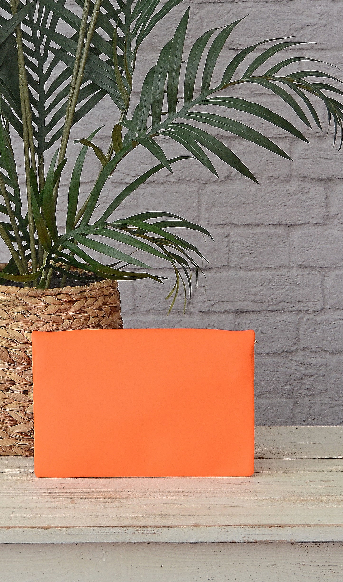 Women's Neon Orange Envelope Clutch