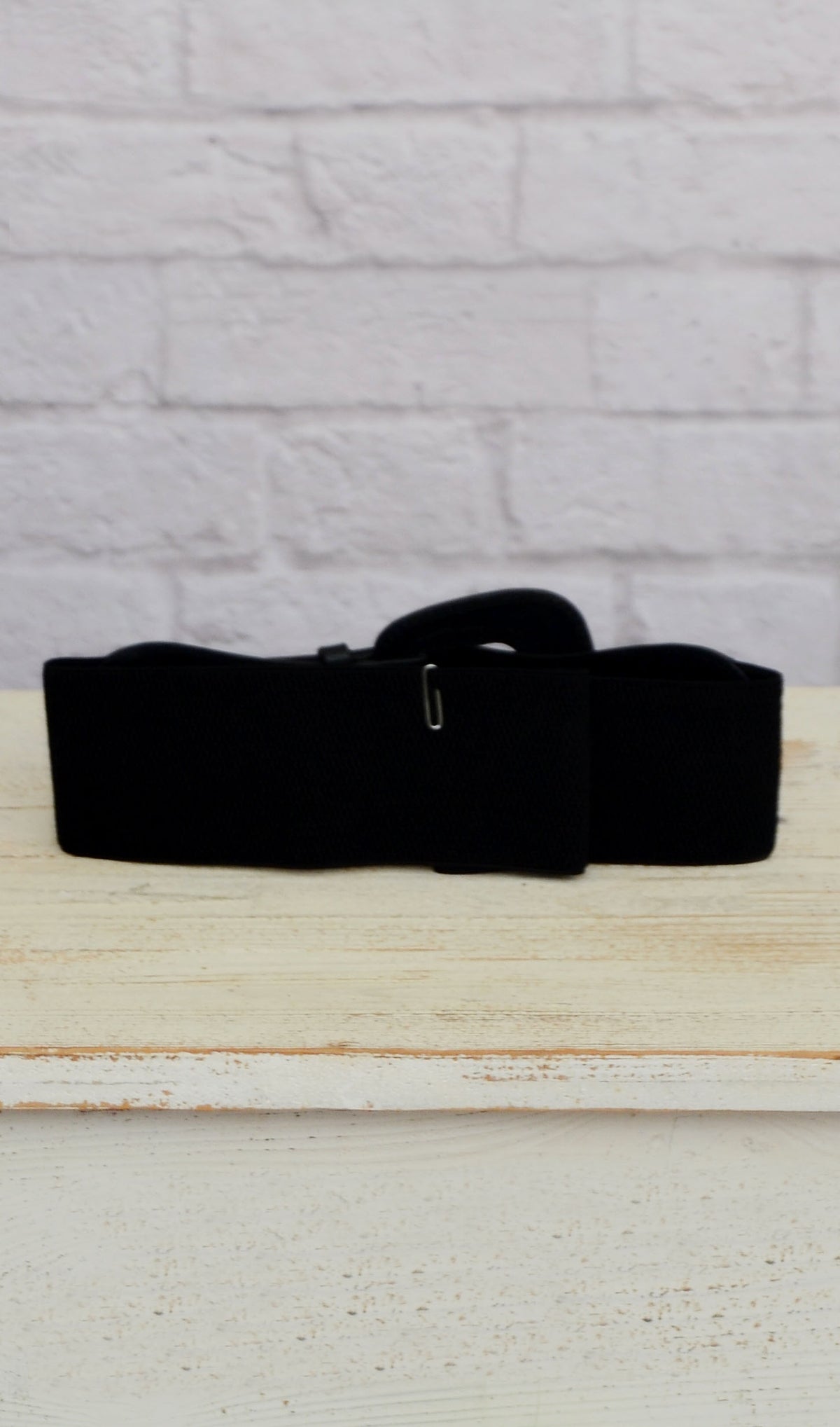 Women's Black Elastic Fashion Belt
