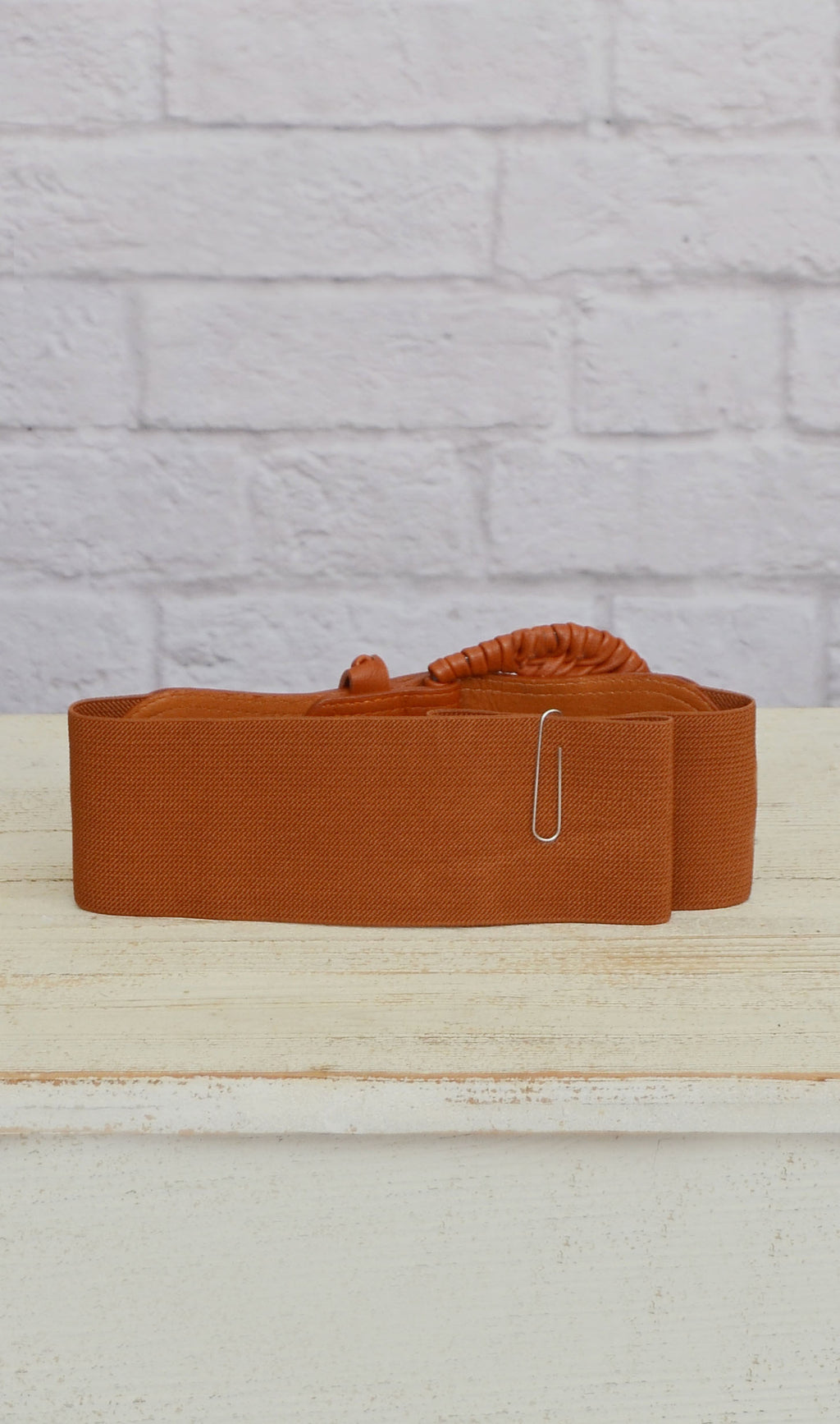 Women's Cognac Brown Elastic Fashion Belt