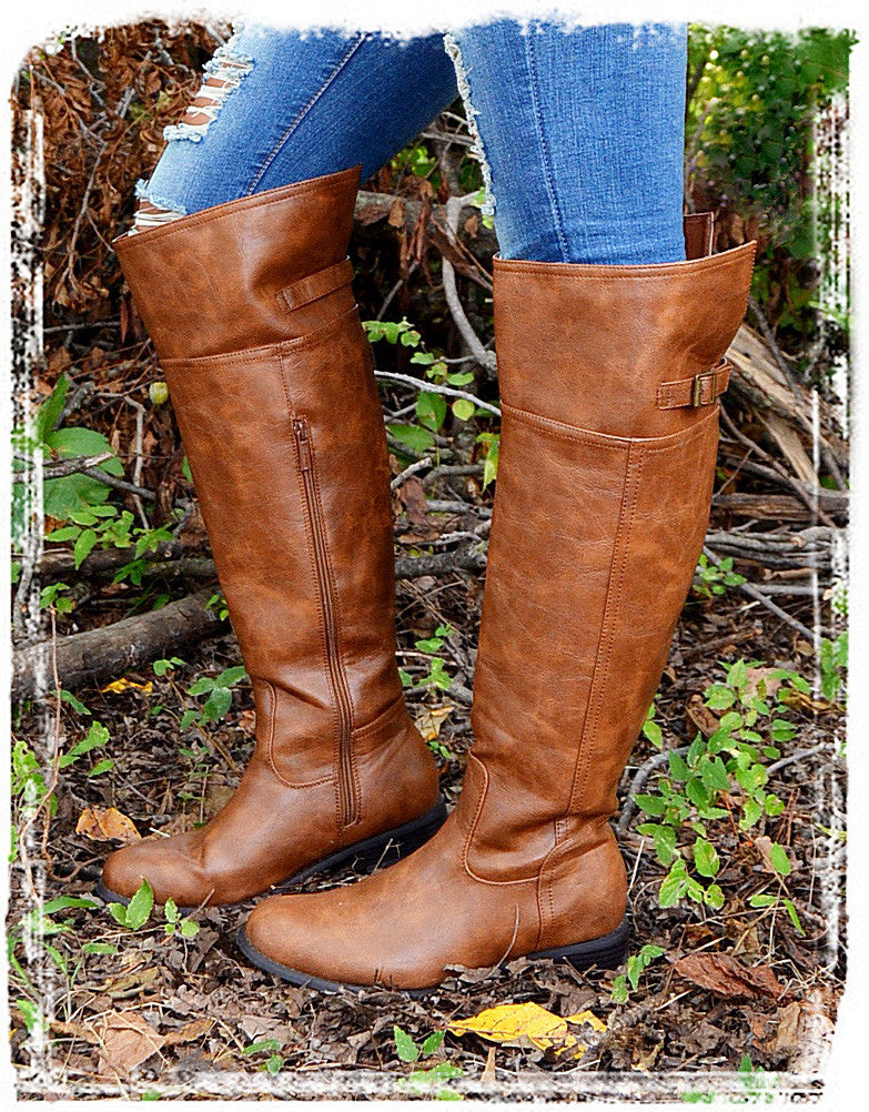 Women's Cognac Rider Boots 