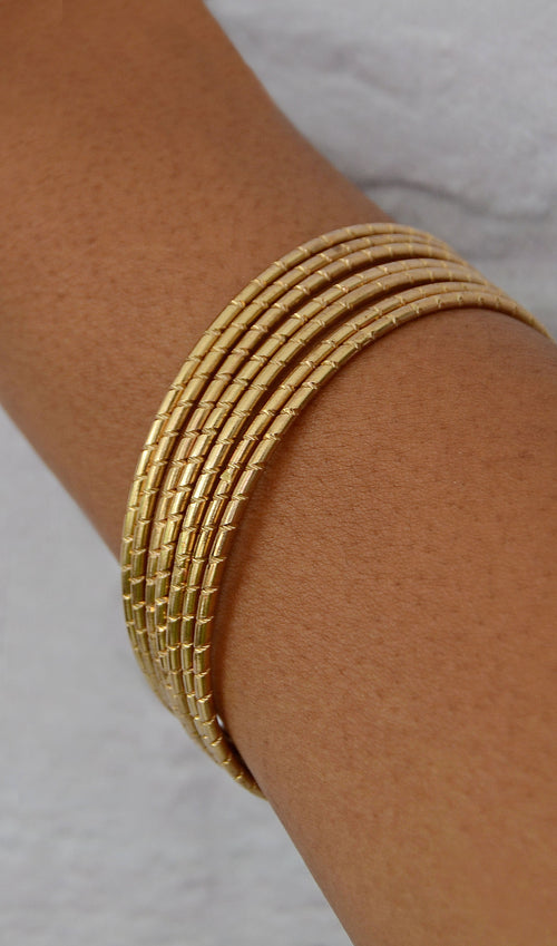 Women's 6 Piece Gold Bangle/Bracelet Set