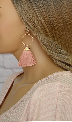 Women's Rose Gold Fringe Tassel Earrings
