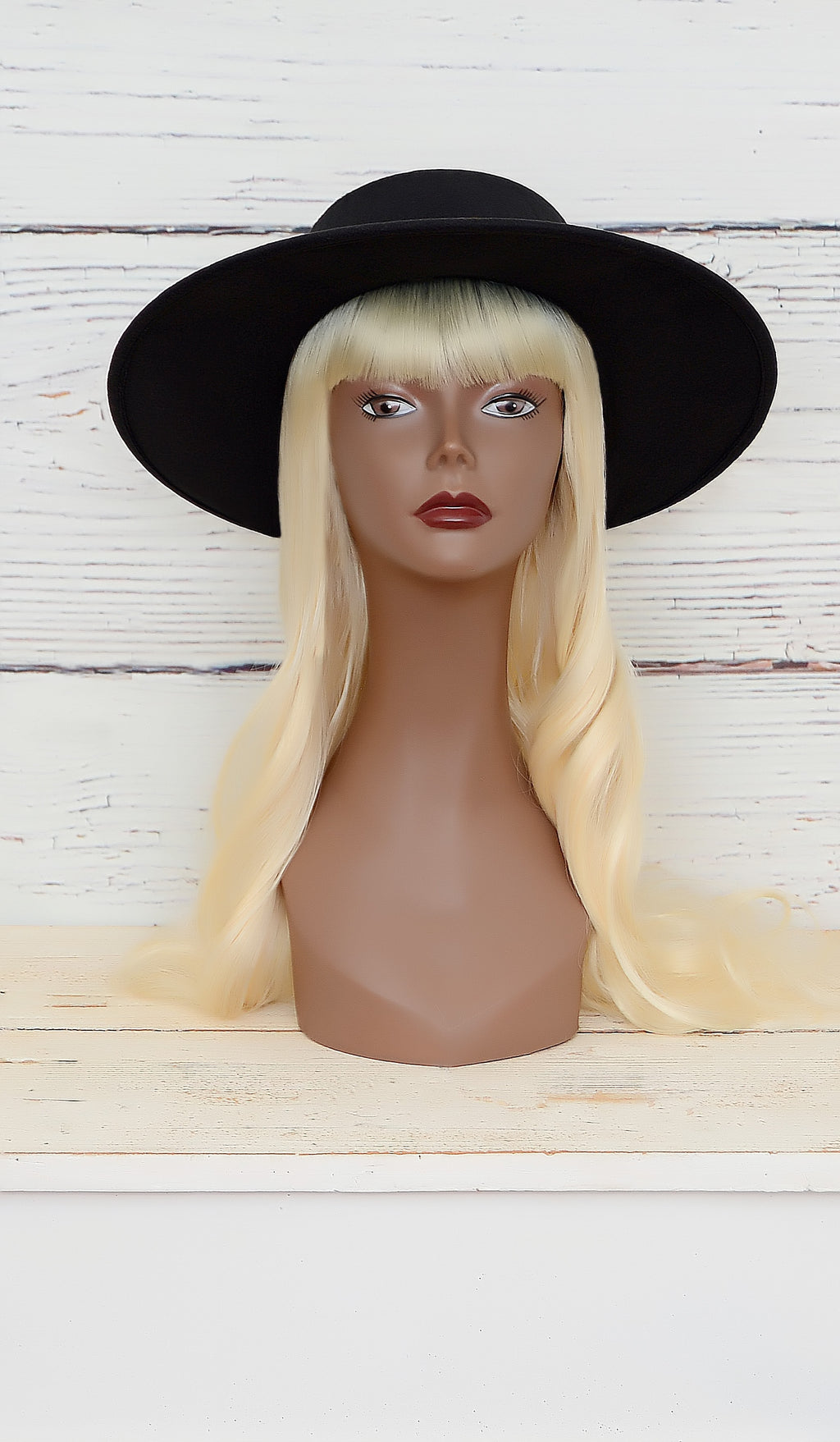 Women's Black Suede Fedora Hat- Big Brim