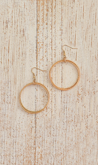 Women's Yellow Gold Hoop Fashion Earrings