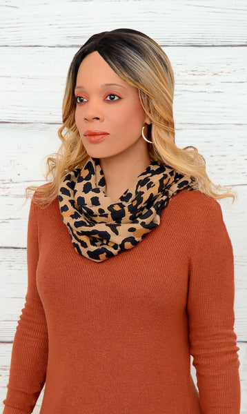 Women's  Cheetah Leopard  Ssarf -Brown