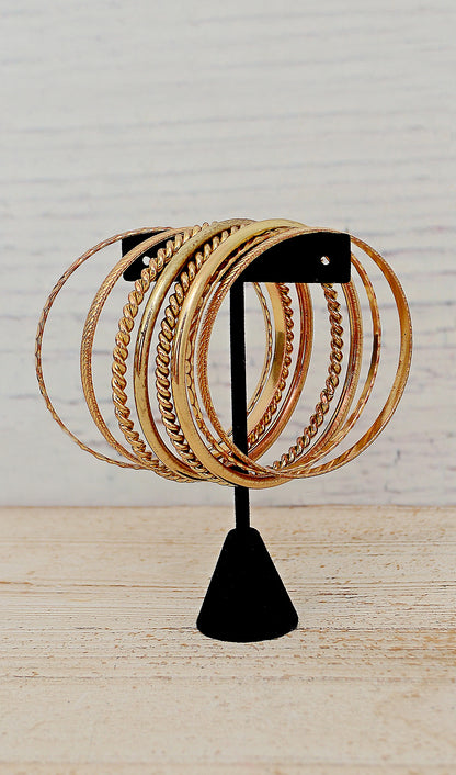 Kim Rogers High Quality Gold Stackable Bangle Set