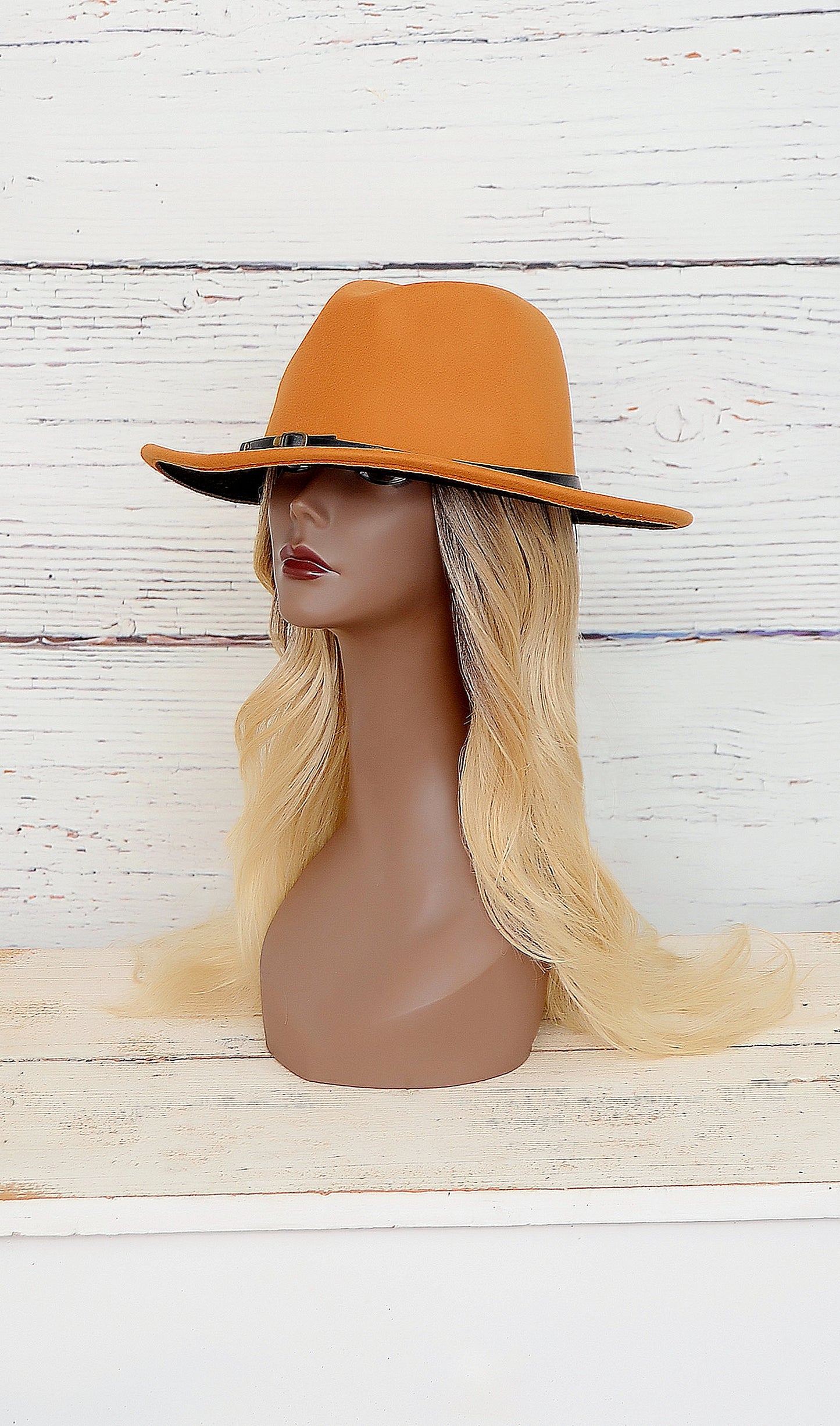 Women's Cognac Tan Fedora Hat