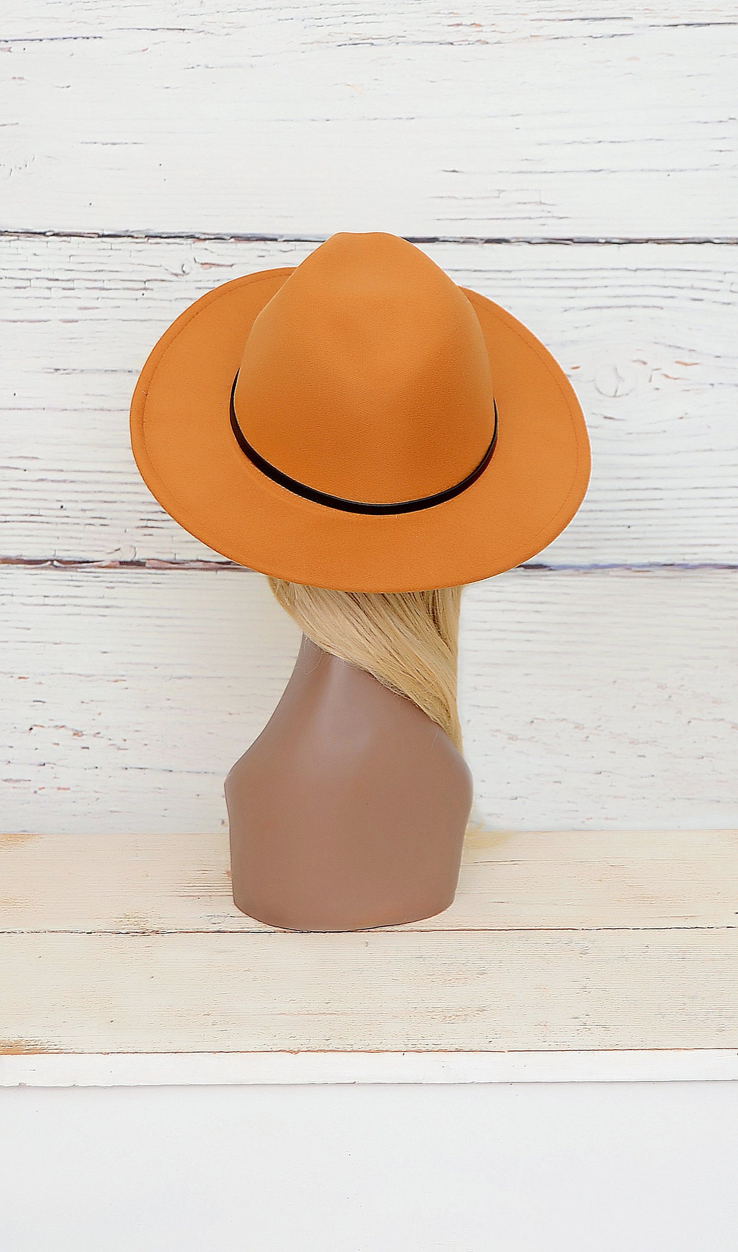 Women's Cognac Tan Fedora Hat