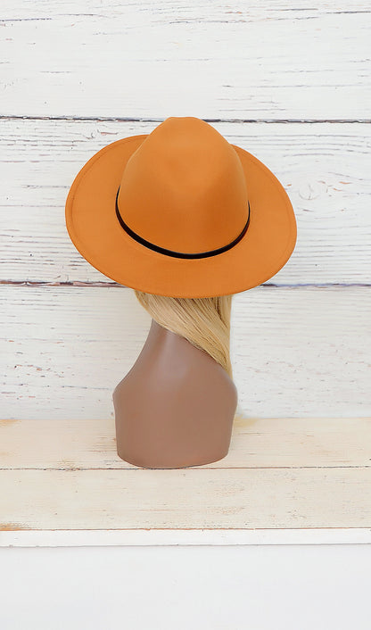 Women's Cognac Tan Fedora Hat