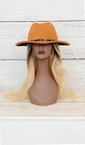 Women's Cognac Tan Fedora Hat